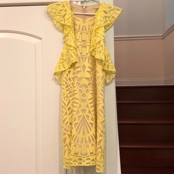 BCBGMaxAzria Dresses & Skirts - BCBG Jenni Ruffle-Shoulder Racerback Dress